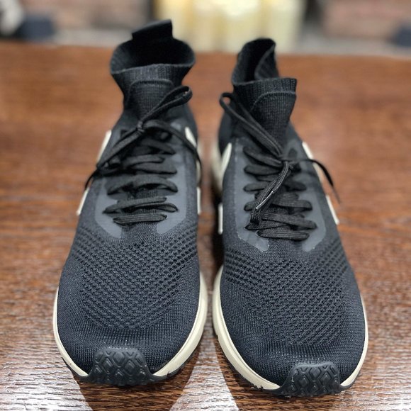 Rick Owens x Veja Sock Runner Sneakers in Black size 10